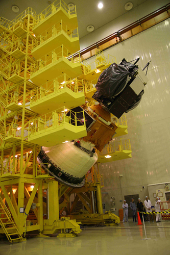 SES-3 Satellite Stack Tilting on the Tilter